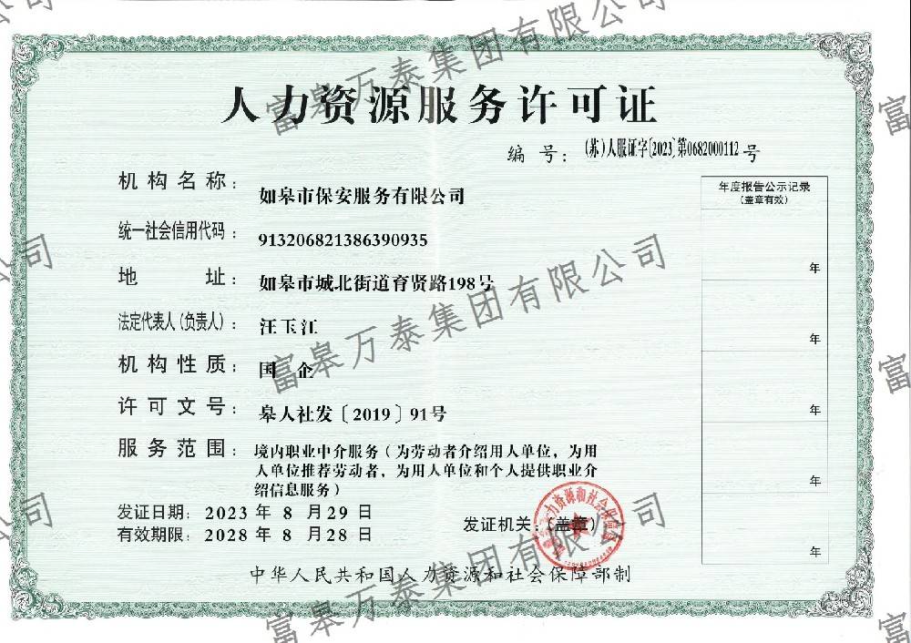 人力资源服务许可证